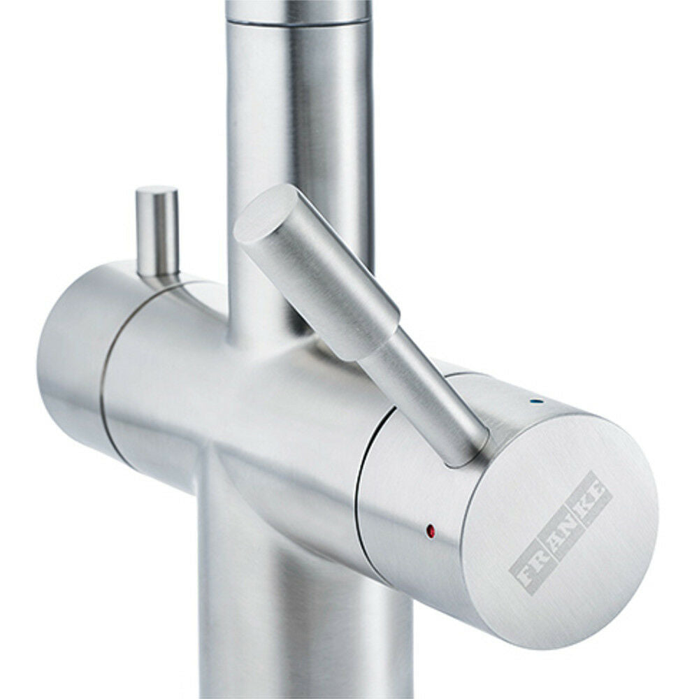 Franke Wellfresh 110 - 3-Wege-Wasserhahn L-Auslauf Edelstahl Massiv + Britafilter P1000 - Osmoseanlage-kaufen.de