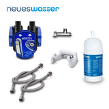 3-Wege-Wasserhahn VALERIA INOX 304 Edelstahl + Untertisch-Wasserfilter: BRITA Wasser-Filter - Osmoseanlage-kaufen.de