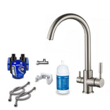 3-Wege-Wasserhahn VALERIA INOX 304 Edelstahl + Untertisch-Wasserfilter: BRITA Wasser-Filter - Osmoseanlage-kaufen.de