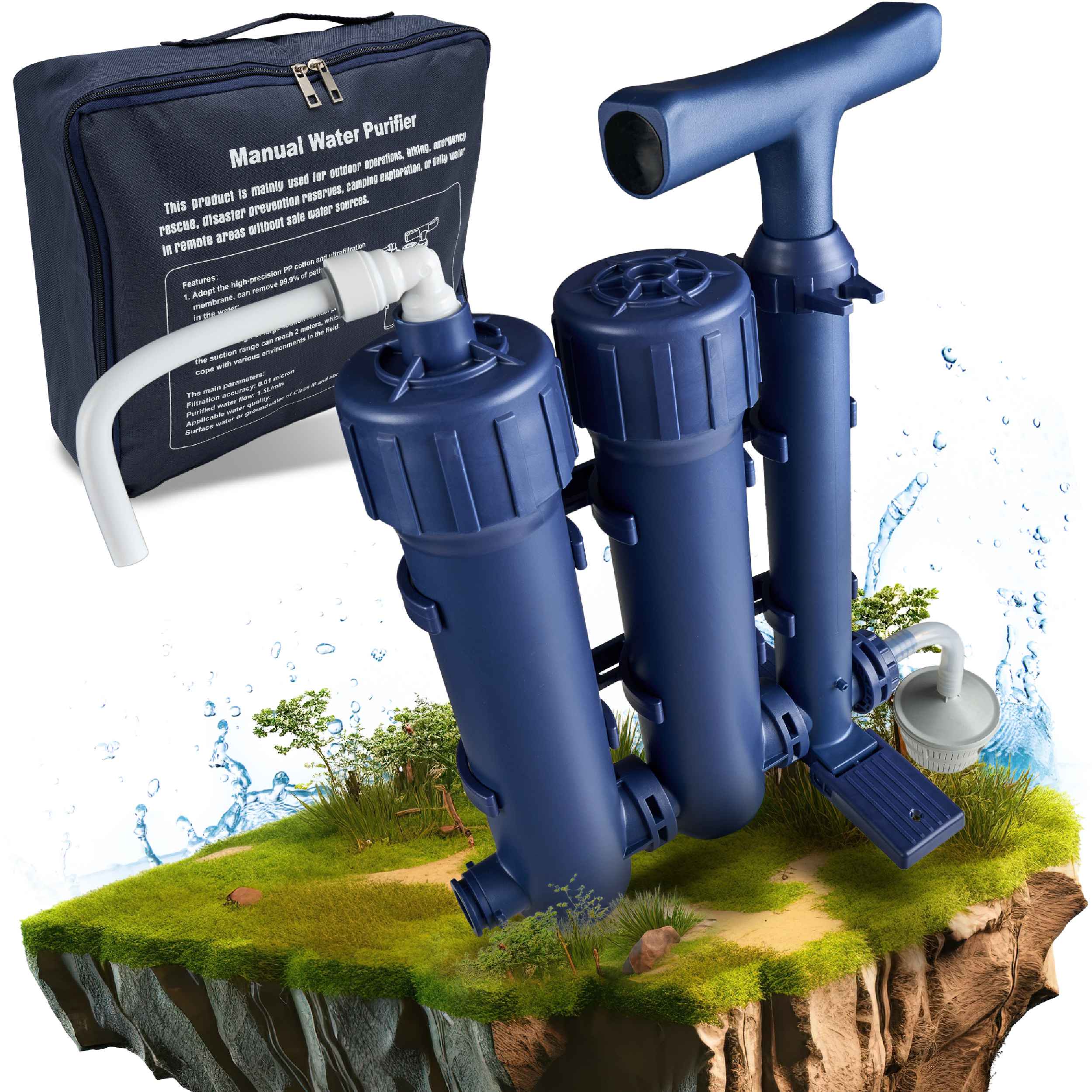HYDROSOLVE Camping Wasserfilter mit Handpumpe – Mobile Trinkwasseraufb –  Osmoseanlage-kaufen.de