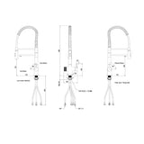 Designer Spiralfeder-Drei-Wege-Wasserhahn LUXURY VEGA Edelstahl Look (NIEDERDRUCK) 56 cm - Osmoseanlage-kaufen.de