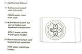 Designer Spiralfeder-Drei-Wege-Wasserhahn LUXURY VEGA Edelstahl Look (NIEDERDRUCK) 45 cm