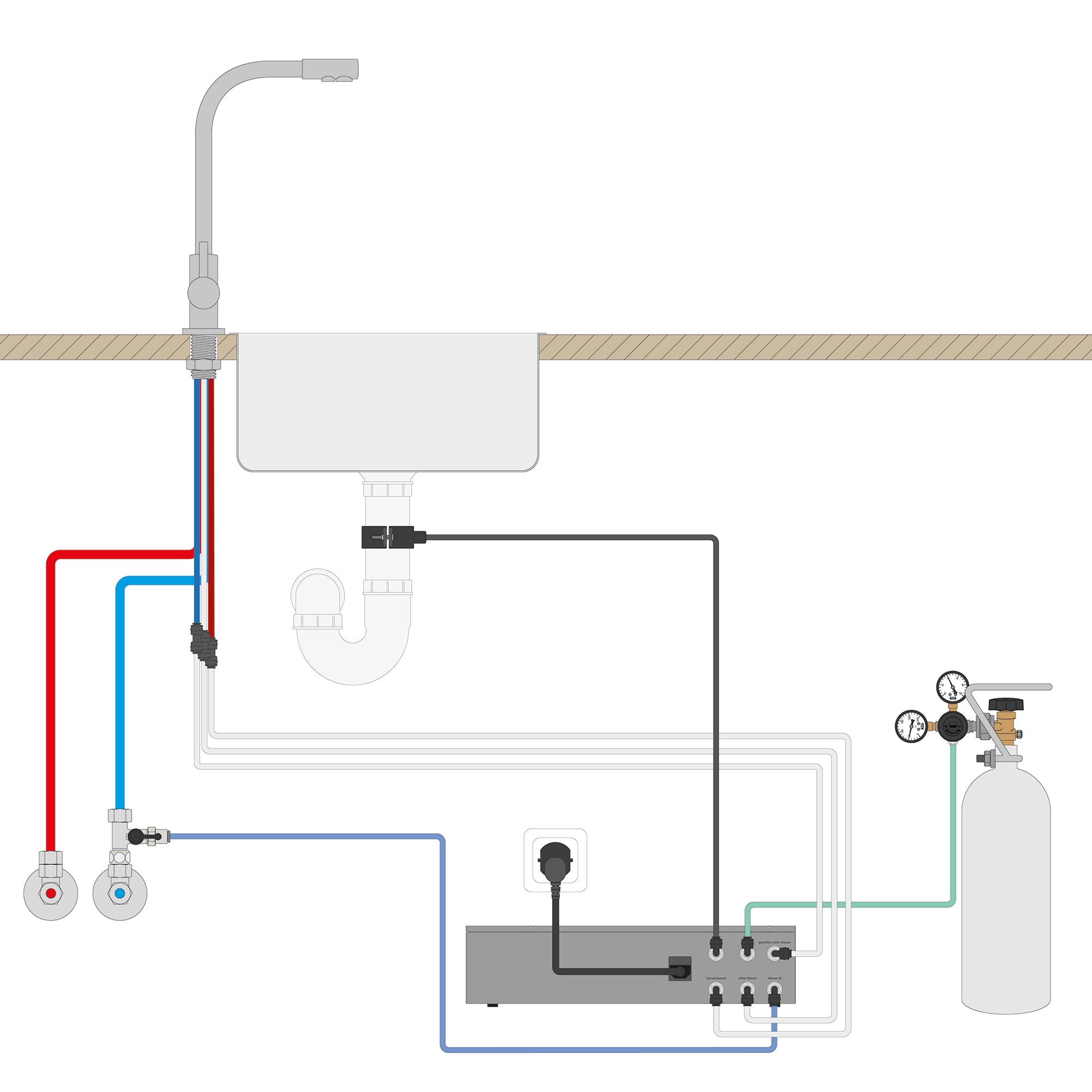Untertisch-Trinkwassersystem INOX ULTRA FLAT WiFi Grundgerät - Osmoseanlage-kaufen.de
