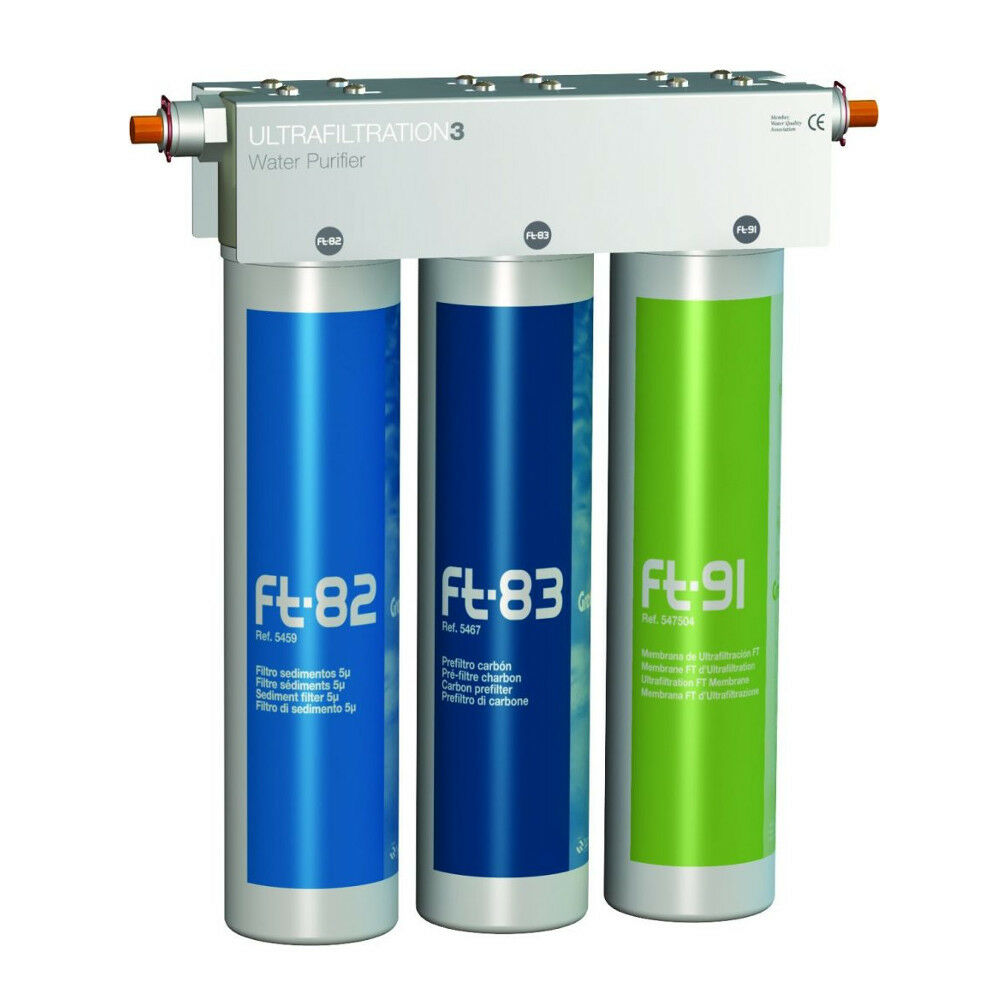 AORA FT-LINE 3. Aktivkohle Wasserfilter System mit UF - Filtration ohne Wasserhahn - Osmoseanlage-kaufen.de