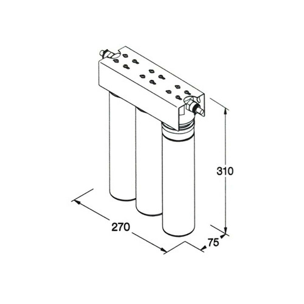 AORA FT-LINE 3. Aktivkohle Wasserfilter System mit UF - Filtration ohne Wasserhahn - Osmoseanlage-kaufen.de