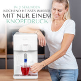 AURA W23 | Auftisch-Umkehrosmoseanlage mit Wasserstoff-Ionisator und Heißwasserfunktion | Mit Festwasseranschluss | Weiß und Schwarz - Osmoseanlage-kaufen.de
