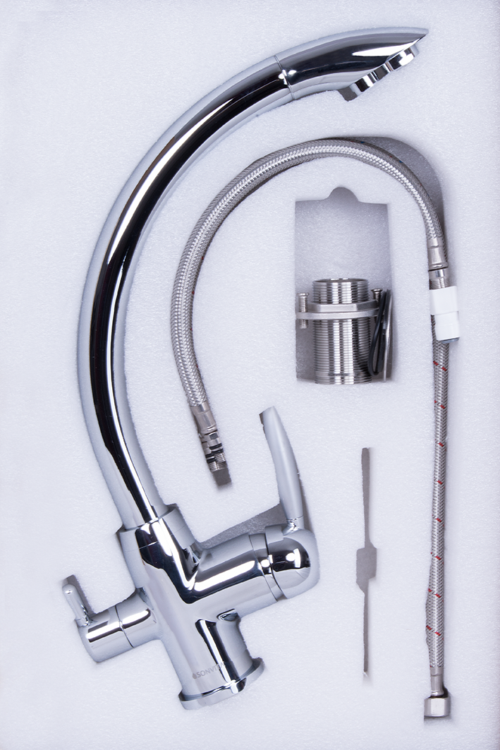 Drei-Wege-Wasserhahn Grande Chrome
