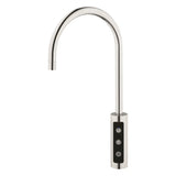 3-Wege-Zusatzarmatur LARA in Edelstahl Massiv - Wasserhahn geeignet für Sprudelwasser