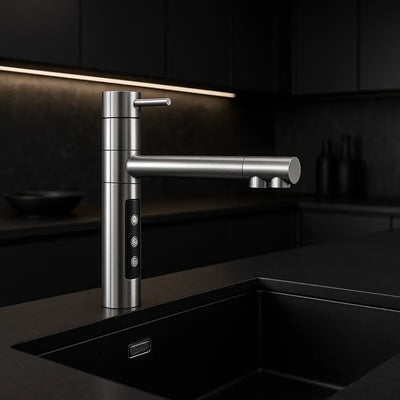 Designer 5-Wege-Wasserhahn STELLA Hot Edelstahl massiv - Osmoseanlage-kaufen.de