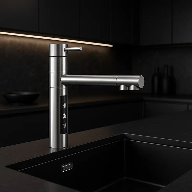 Designer 5-Wege-Wasserhahn STELLA Hot Edelstahl massiv - Osmoseanlage-kaufen.de