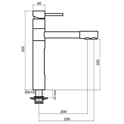Designer 5-Wege-Wasserhahn STELLA Hot Edelstahl massiv - Osmoseanlage-kaufen.de