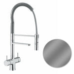 5-Wege-Armatur LUXURY Spiralfederwasserhahn Edelstahl Optik mit Brause Wasserhahn