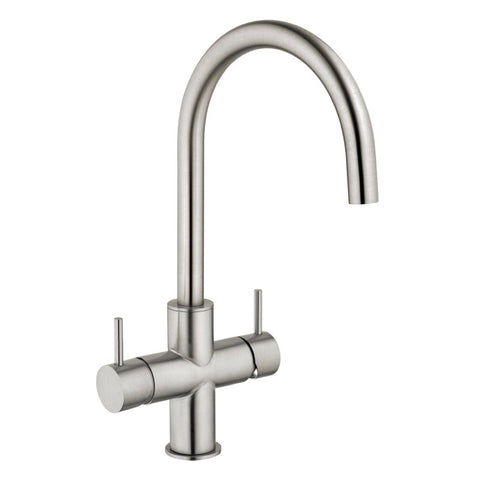 Designer 5-Wege-Wasserhahn CUCINA UNICA Edelstahl massiv
