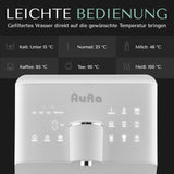 AURA W23 | Auftisch-Umkehrosmoseanlage mit Wasserstoff-Ionisator und Heißwasserfunktion | Mit Festwasseranschluss | Weiß und Schwarz - Osmoseanlage-kaufen.de
