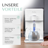 AURA W23 | Auftisch-Umkehrosmoseanlage mit Wasserstoff-Ionisator und Heißwasserfunktion | Mit Festwasseranschluss | Weiß und Schwarz - Osmoseanlage-kaufen.de