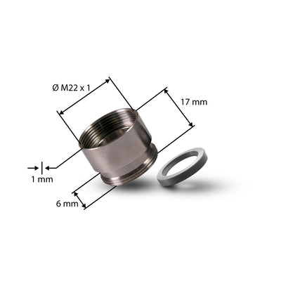 Alb Filter® Gewindeadapter M22. Dünnwandige Buchse mit Dichtung | Edelstahl - Osmoseanlage-kaufen.de