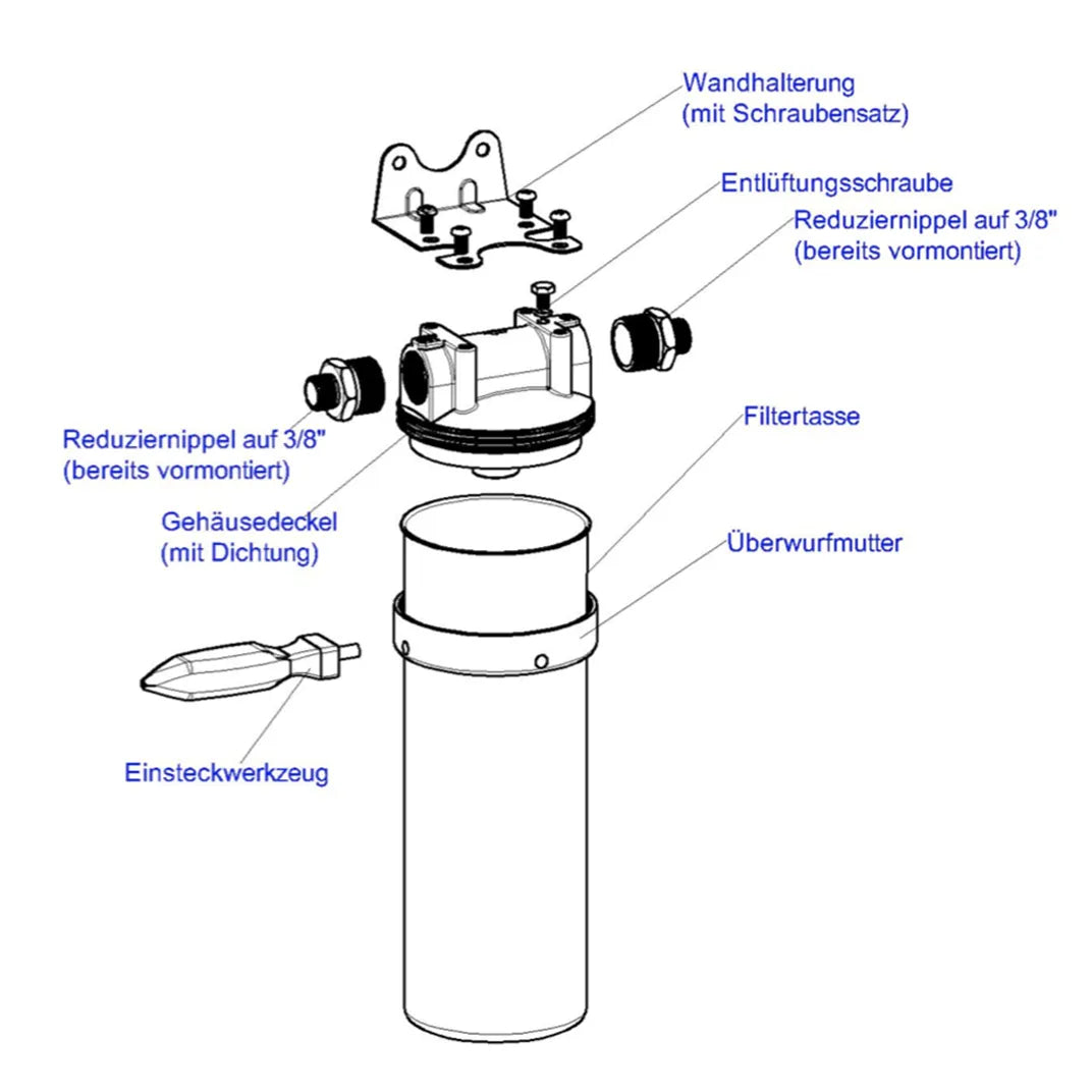 Carbonit Vario-INOX | Untertischfilter | mit Anschlussset