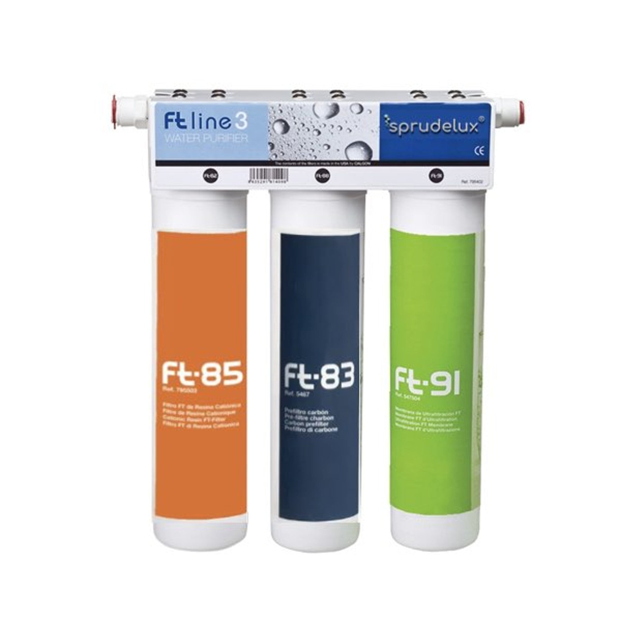 AORA FT-LINE 3. Aktivkohle-Wasserfilter-System mit UF-Filtration & Ionentauscherharz ohne Wasserhahn - Osmoseanlage-kaufen.de