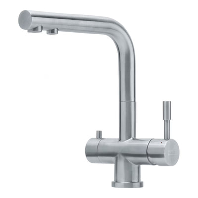 Franke Wellfresh 110 - 3-Wege-Wasserhahn L-Auslauf Edelstahl Massiv + Britafilter P1000 - Osmoseanlage-kaufen.de