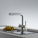 Franke Wellfresh 110 - 3-Wege-Wasserhahn L-Auslauf Edelstahl Massiv + Britafilter P1000