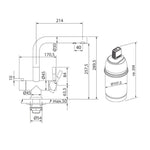 Franke Wellfresh 110 - 3-Wege-Wasserhahn L-Auslauf Edelstahl Massiv + Britafilter P1000