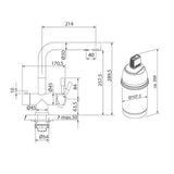 Franke Wellfresh 110 - 3-Wege-Wasserhahn L-Auslauf Edelstahl Massiv + Britafilter P1000