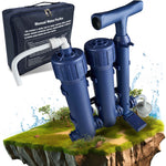 HYDROSOLVE Outdoor Tragbarer Wasserfilter Camping Notfall Wasseraufbereitungssystem mit Handpumpe Filtration für Wandern und Camping