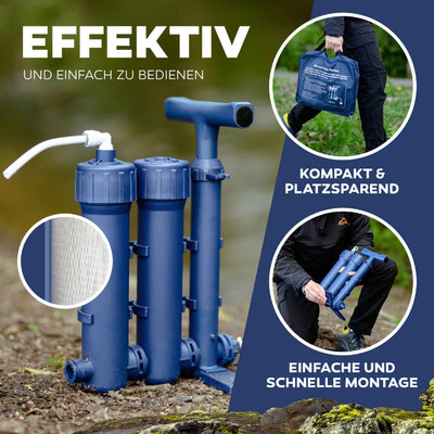 HYDROSOLVE Outdoor Tragbarer Wasserfilter Camping Notfall Wasseraufbereitungssystem mit Handpumpe Filtration für Wandern und Camping - Osmoseanlage-kaufen.de