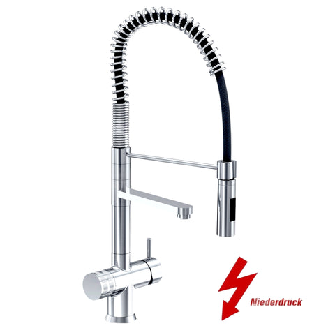 Designer Spiralfeder-Drei-Wege-Wasserhahn LUXURY VEGA Chrom (NIEDERDRUCK) 56 cm