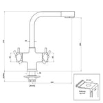 Untertisch-Tafelwassersystem SPRUDELUX® POWER SODA inkl. 5-Wege-Armatur NOBIUS L-Auslauf