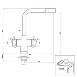 Untertisch-Tafelwassersystem SPRUDELUX® POWER SODA inkl. 5-Wege-Armatur NOBIUS L-Auslauf