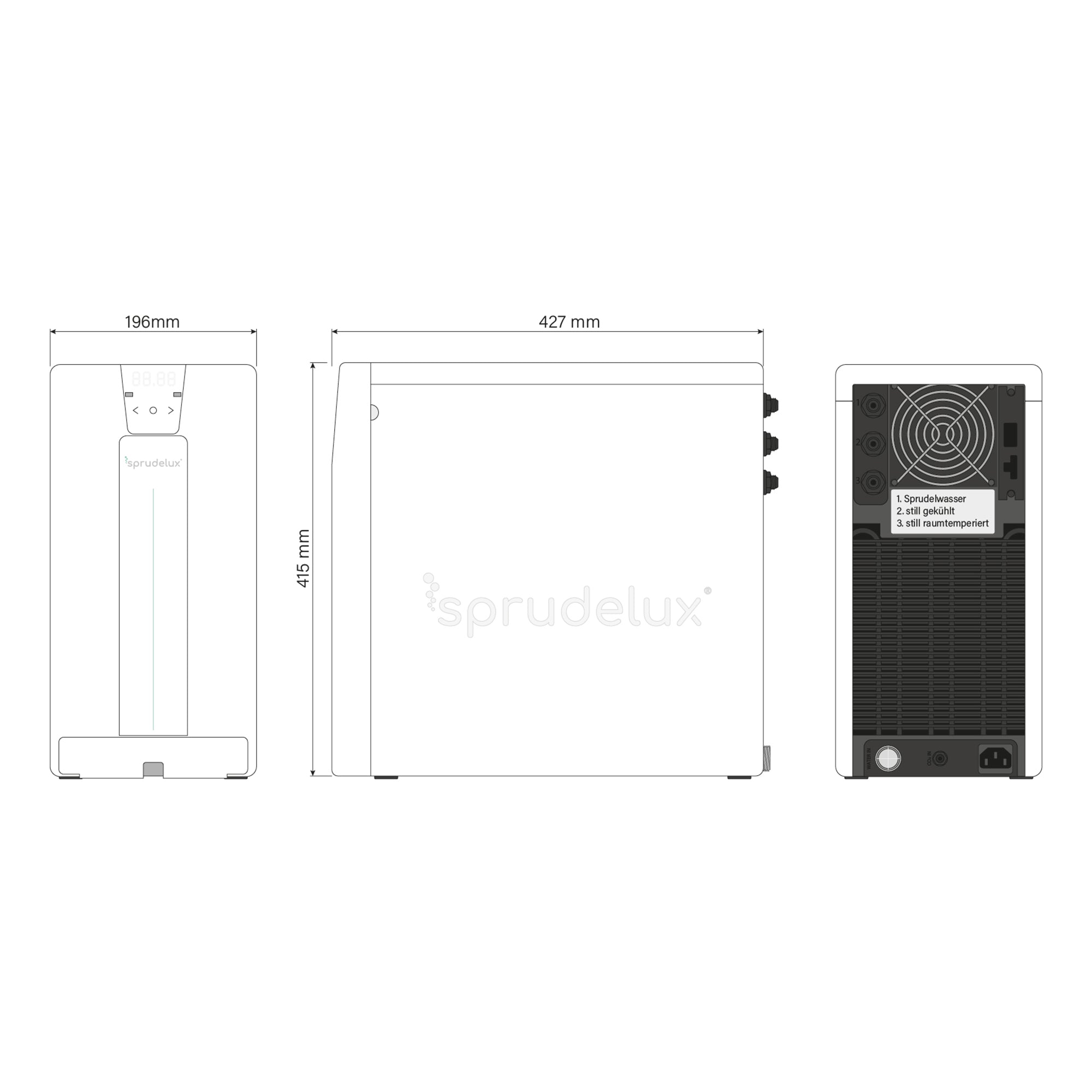 Untertisch-Tafelwassersystem SPRUDELUX® POWER SODA inkl. 5-Wege-Armatur NOBIUS L-Auslauf - Osmoseanlage-kaufen.de
