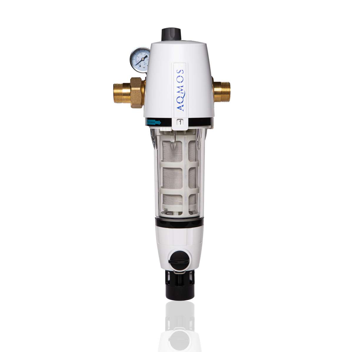Rückspülfilter 1" AQMOS mit Druckminderer und Manometer - Osmoseanlage-kaufen.de