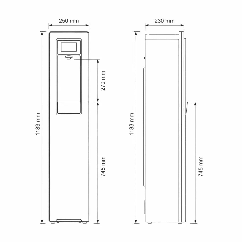 SPRUDELUX RENTY 20 - Full Touch Standgerät | 20 L/Std. | höchster CO2 Gehalt | kompakt & elegant | Made in Italy