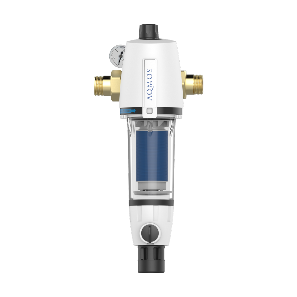 AQMOS Rückspülfilter 1″ mit Druckminderer & Manometer – Hauswasserfilter - Osmoseanlage-kaufen.de