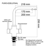 3in1 Wasserhahn PURO Edelstahl