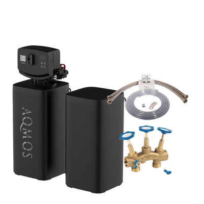 Aqmos Wasserenthärtungsanlage FLEX-40 mit Anschlussset und Montageblock