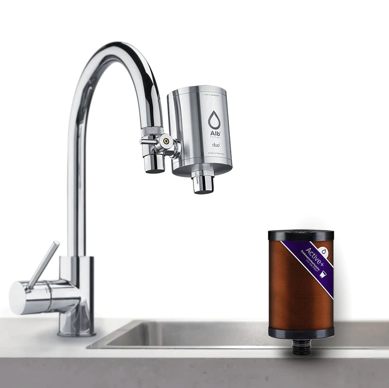 Alb Filter® Duo Active Plus+ Trinkwasserfilter - Edelstahl Natur - Osmoseanlage-kaufen.de