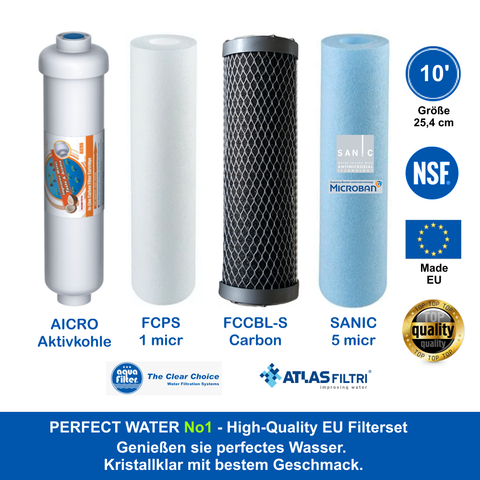 High Quality Filterset 10'  für Osmoseanlage 600 GPD Ultimate PLUS PRO PROFI EDITION